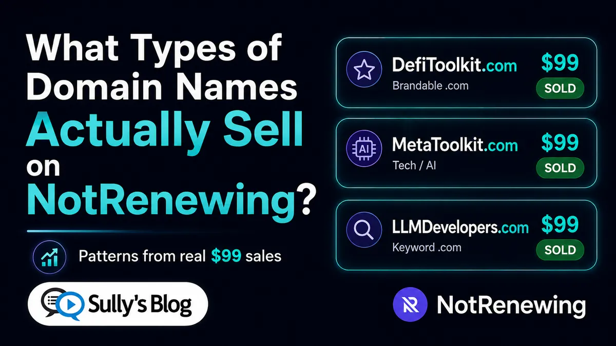 What Types of Domain Names Actually Sell on NotRenewing?